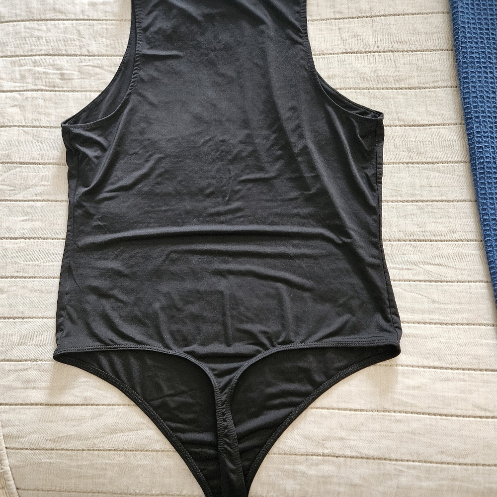 Express black thong bodysuit size L